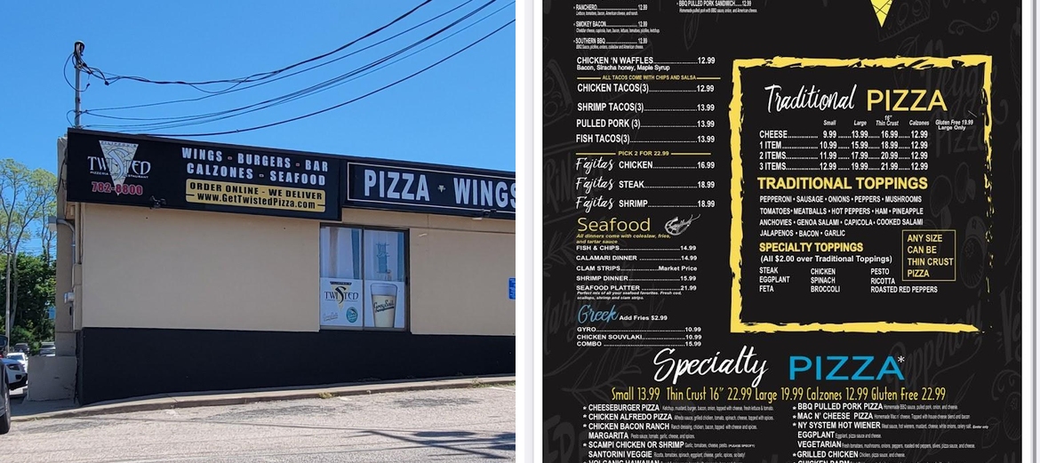 Filippou's Twisted Pizza Menu